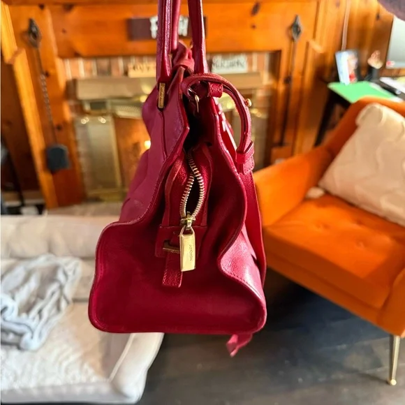 Yves Saint Laurent Bold Red Satchel - Picture 4 of 9